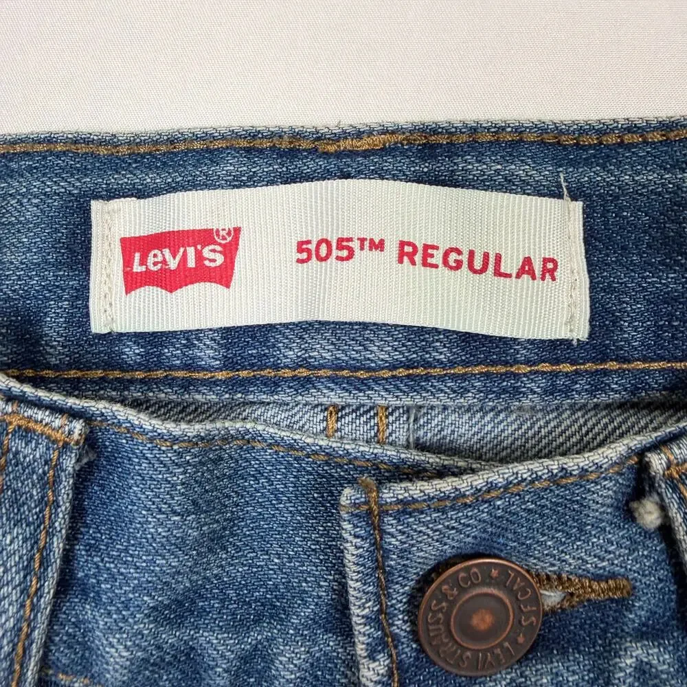 Vintage Levi's 505 Regular Fit Straight Leg Jeans Orange Tab